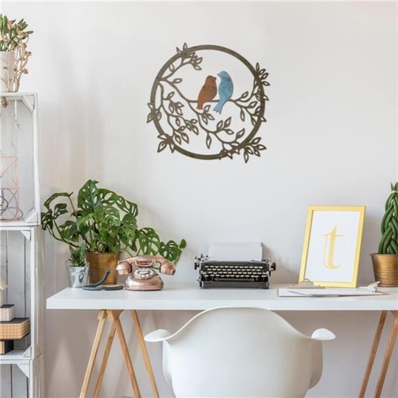 Metal Wall Art Bird on Tree Branch Bird Wall Silhouette Bird Wall Art Decor - Picture 4 of 6